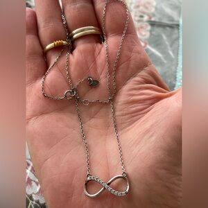 Vintage 925 Sterling Silver Infinity Zirconia Necklace